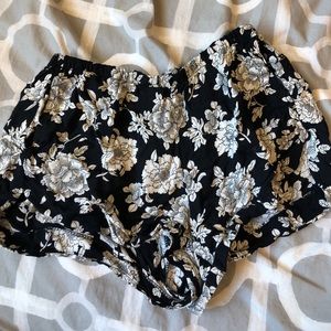 Black floral Brandy Melville shorts